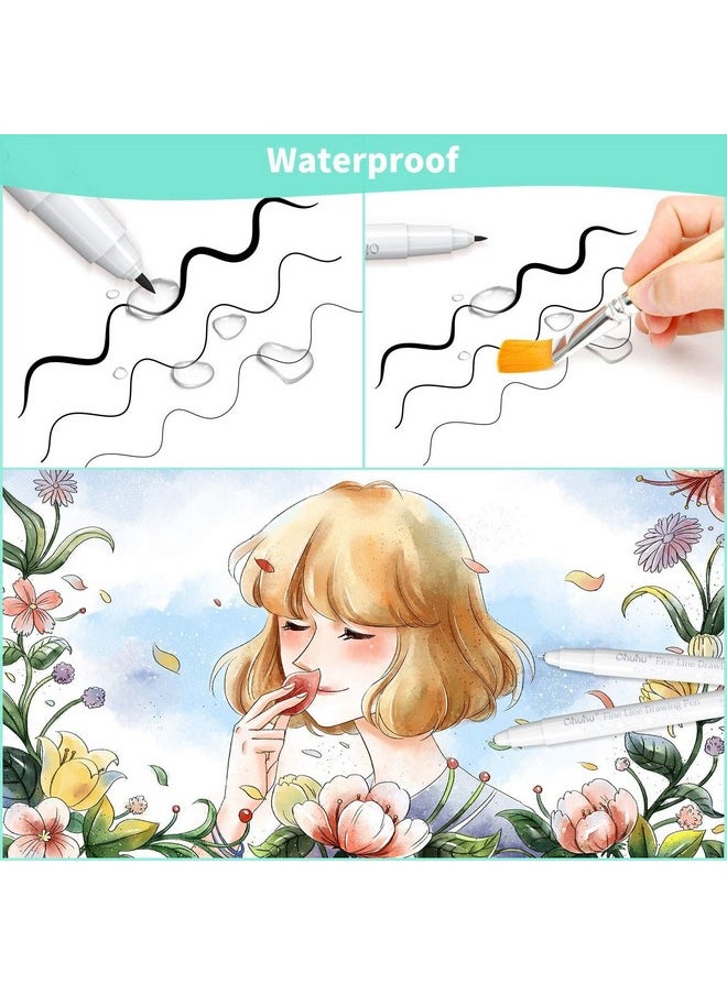 Micro Pen Fineliner Drawing Pens: 8 Sizes Fineliner Pens Pigment Black Ink Assorted Point Sizes Waterproof For Writing Drawing Journaling Sketching Anime Manga Watercolor For Artists Beginners