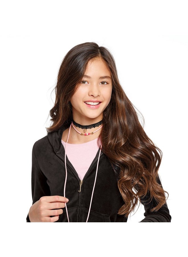 Juicy Couture: Chokers & Charms Kit - Create 7 Unique Necklaces, 102 Pieces, 7 Trendy Chokers, 6 Juicy Charms, Tweens & Girls, Elastic Fitted Necklaces, Diy Bead Jewelry Kit, Ages 8+