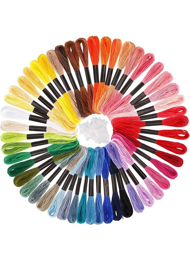 Embroidery Floss 50 Skeins Embroidery Thread, Rainbow Color Friendship Bracelet String With 12 Pieces Floss Bobbins For Bracelet Making, Sewing Crafts