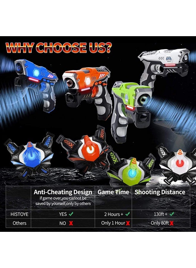 Laser Tag Guns Set Of 4 With Vest Laser Tag Guns Toys For Kids Adults Laser Tag Set Of 4 Lazer Tag Game Set 4 Players Indoor Outdoor Toys Gifts For 6 7 8 9 10 11 12+ Year Old Boys Laser Tag