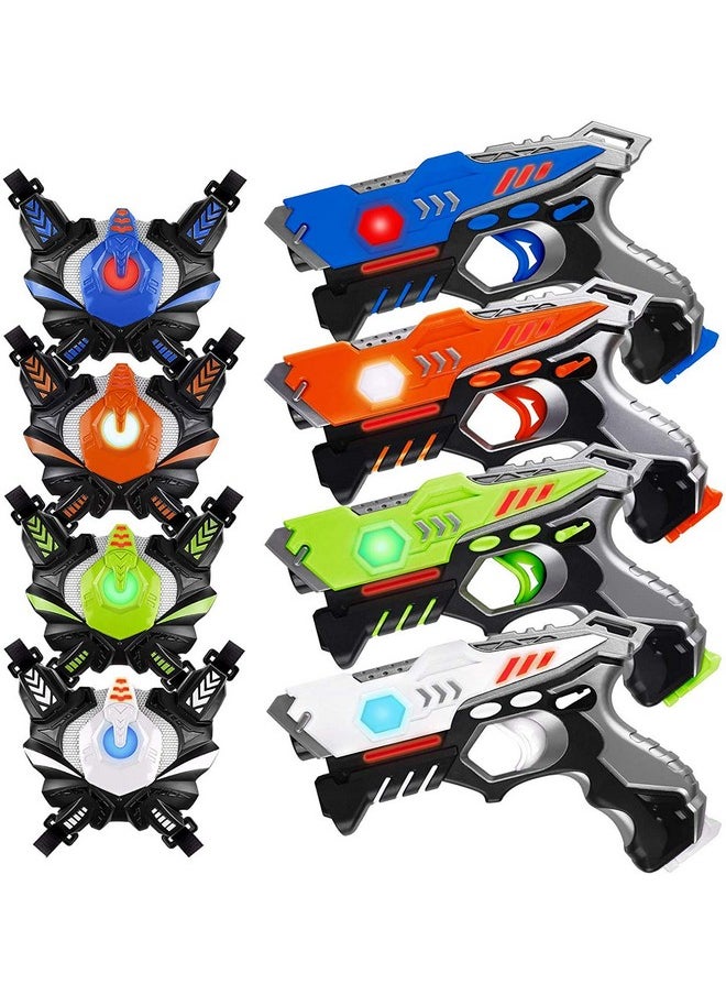 Laser Tag Guns Set Of 4 With Vest Laser Tag Guns Toys For Kids Adults Laser Tag Set Of 4 Lazer Tag Game Set 4 Players Indoor Outdoor Toys Gifts For 6 7 8 9 10 11 12+ Year Old Boys Laser Tag