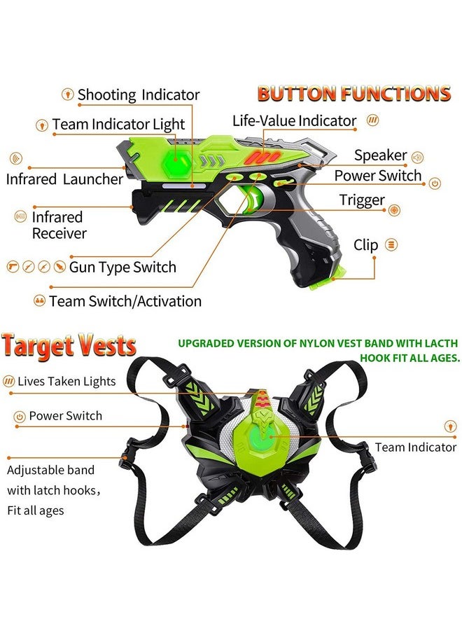 Laser Tag Guns Set Of 4 With Vest Laser Tag Guns Toys For Kids Adults Laser Tag Set Of 4 Lazer Tag Game Set 4 Players Indoor Outdoor Toys Gifts For 6 7 8 9 10 11 12+ Year Old Boys Laser Tag