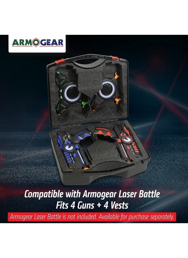 Laser Tag Carrying Case With Handle Laser Tag 4 Pack (Non-Rechargeable Only) | Perfectly Fits 4 Laser Battle Blasters & 4 Vests (Case Only)
