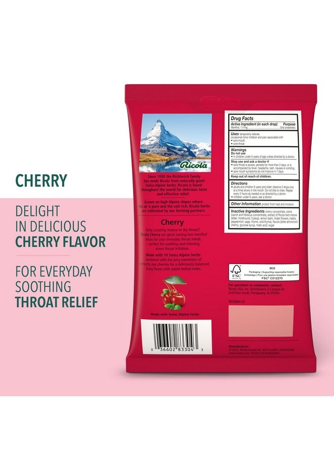 Cherry Throat Drops, 45 Count, Daily Drops For Delicious Throat Refreshment, Oral Anesthetic, Naturally Flavored