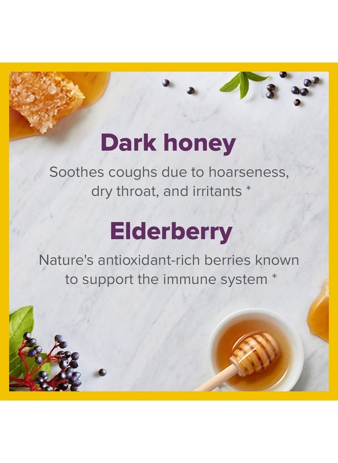 Adult Daytime Cough Syrup + Immune With Honey, Real Elderberry, Vitamin C, D & Zinc For Immune Support, Drug & Alcohol-Free, Gluten-Free, Ages 12+, Natural Berry Flavor, 8 Fl. Oz,Liquid