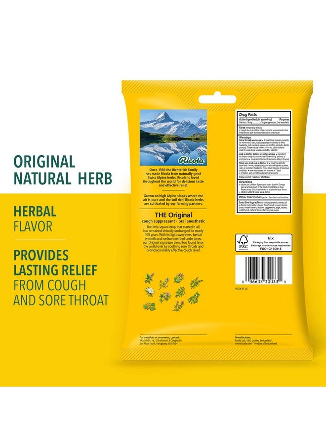 Original Herb Cough Drops, 45 Count, Cough Suppressant & Throat Relieving Drops With Naturally Sourced Menthol, Pleasing Herbal Taste For Coughs & Throat Irritation Symptom Relief