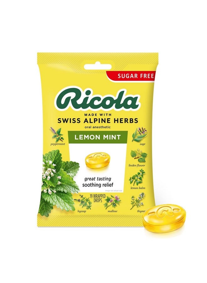 Throat Drops, Lemon-Mint, Sugar Free Bag Case By Ricola Usa (Pack Of 12 )