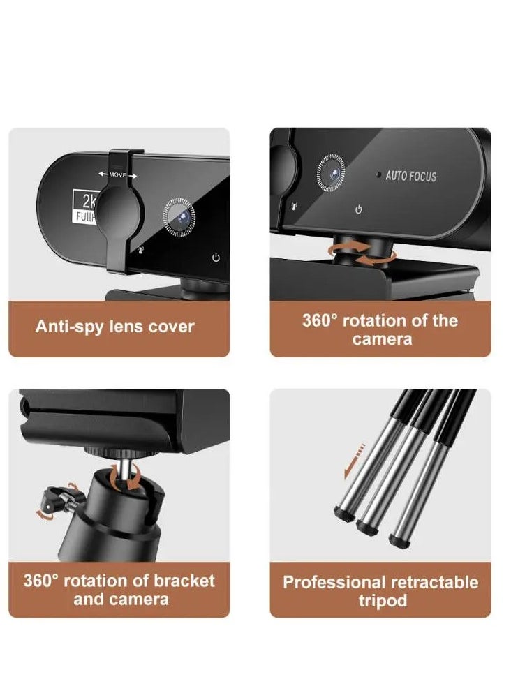 Xria Webcam Full HD 1080p Resolution With Microphone Privacy Cover and Autofocus Function Mini Usb Camera To Computer Full Hd For PC Mac Laptop