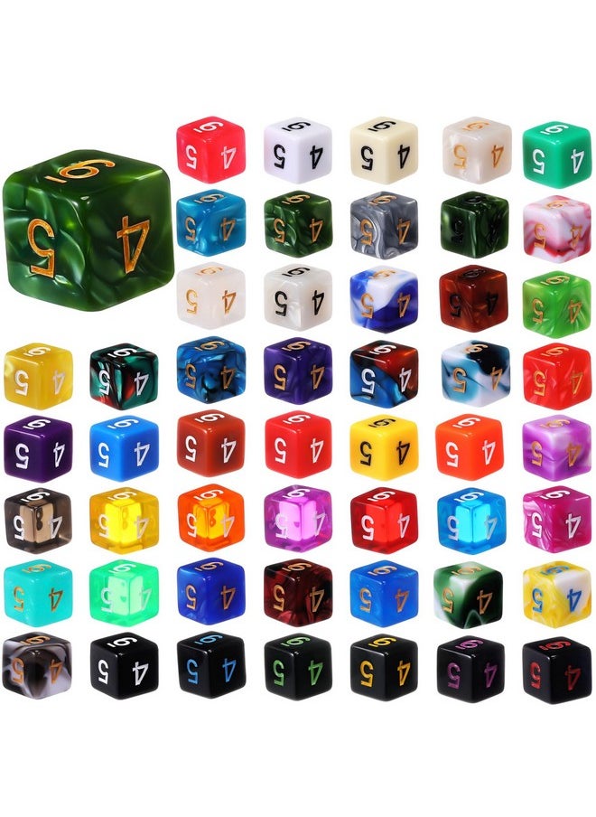 100 Pieces Polyhedral Dice Set With Black Pouch Polyhedral Dice Compatible With Rpg Mtg Table Games Multi Colored Assortment (6 Sided)