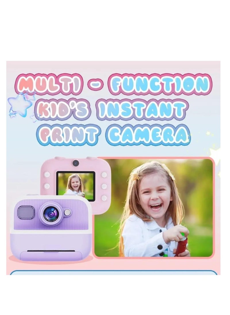 Xria DCP4 Children’s Instant Print Camera With Thermal Printer Kids Digital Photo Camera Boys & Girls Birthday Gift (Pink)