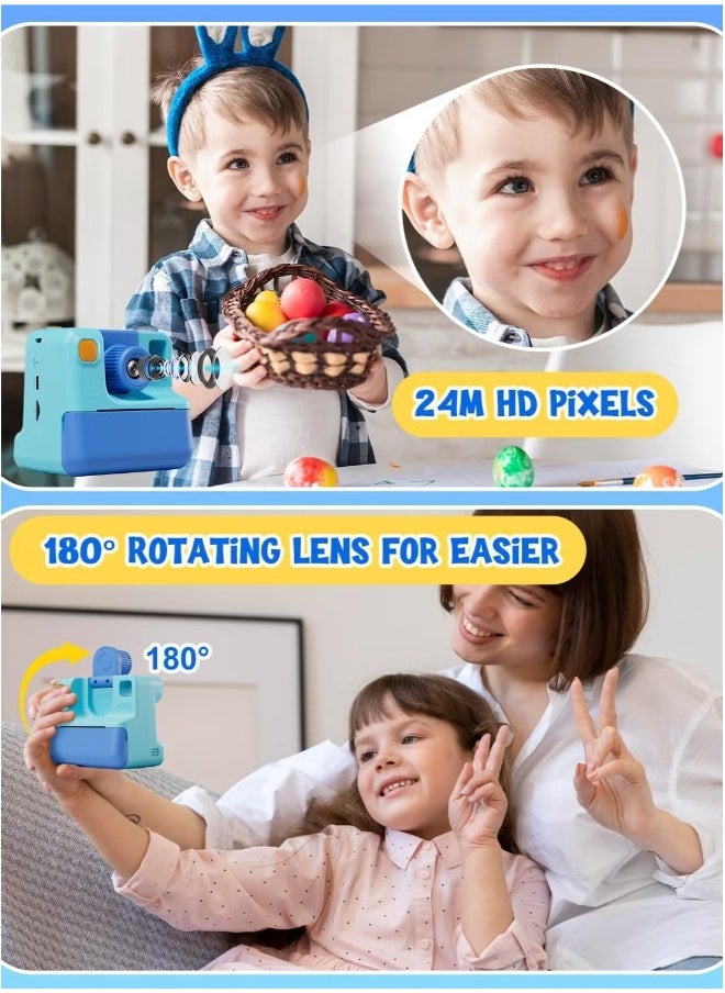 Kids Camera,Children Print Camera,Instant Camera Toddler Digital Camera with 1080P HD Video Camera,2.0