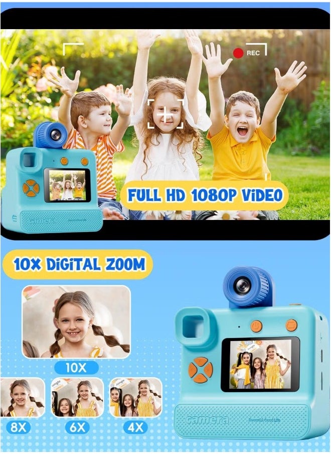 Kids Camera,Children Print Camera,Instant Camera Toddler Digital Camera with 1080P HD Video Camera,2.0