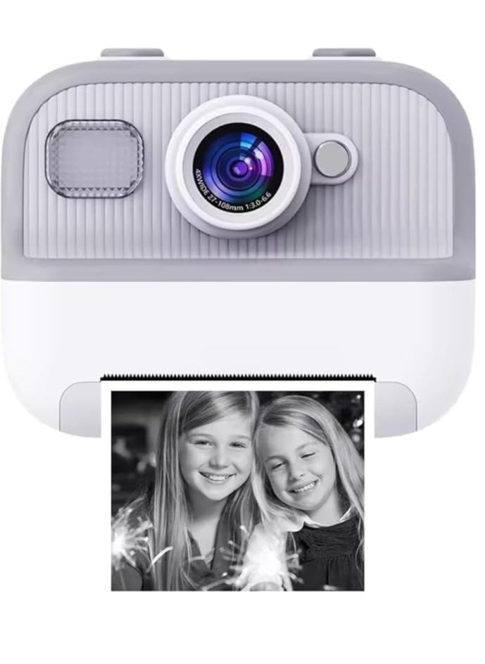 Xria DCP4 Children’s Instant Print Camera With Thermal Printer Kids Digital Photo Camera Boys & Girls Birthday Gift (White)