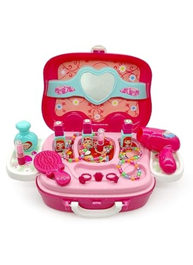 Beauty Makeup Set Toy with Briefcase and Accessories Pretend Play Fun Toys for Girls