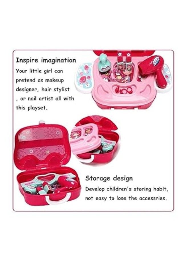 Beauty Makeup Set Toy with Briefcase and Accessories Pretend Play Fun Toys for Girls