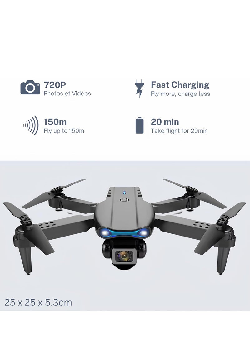 Drone with HD Camera E99 Black – Remote Controller, FPV WiFi Live Streaming, Foldable Quadcopter for Kids & Adults – Drone X Pro with Long Battery Life, Easy Control, and Stunning Aerial Footage – Ideal for Beginners