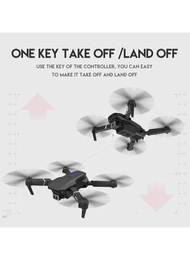 Drone with 4K Camera for Auto Return Home, Follow Me, Dual Cameras, Waypoints, Headless Mode (Black)