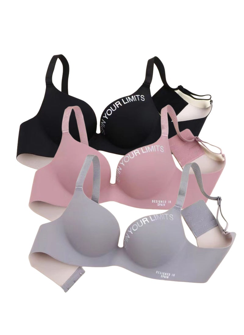 3 Pieces Women Bra Seamless And Wireless Push Up Bra