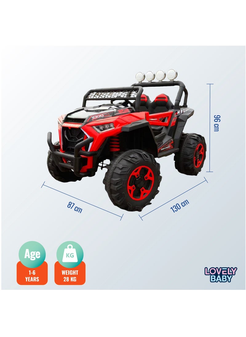 Lovely Baby Powered Riding Jeep LB 918L, Off-Road Remote Control Car - Red