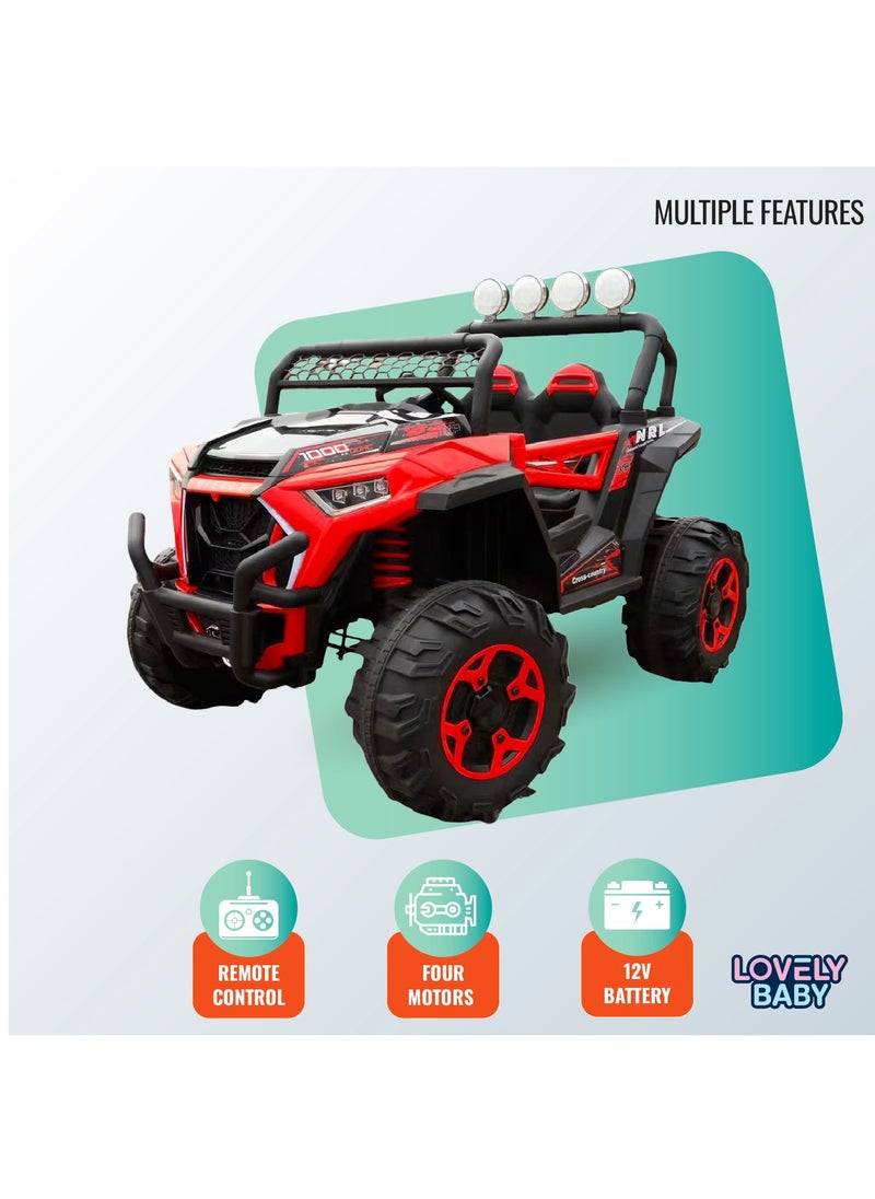 Lovely Baby Powered Riding Jeep LB 918L, Off-Road Remote Control Car - Red