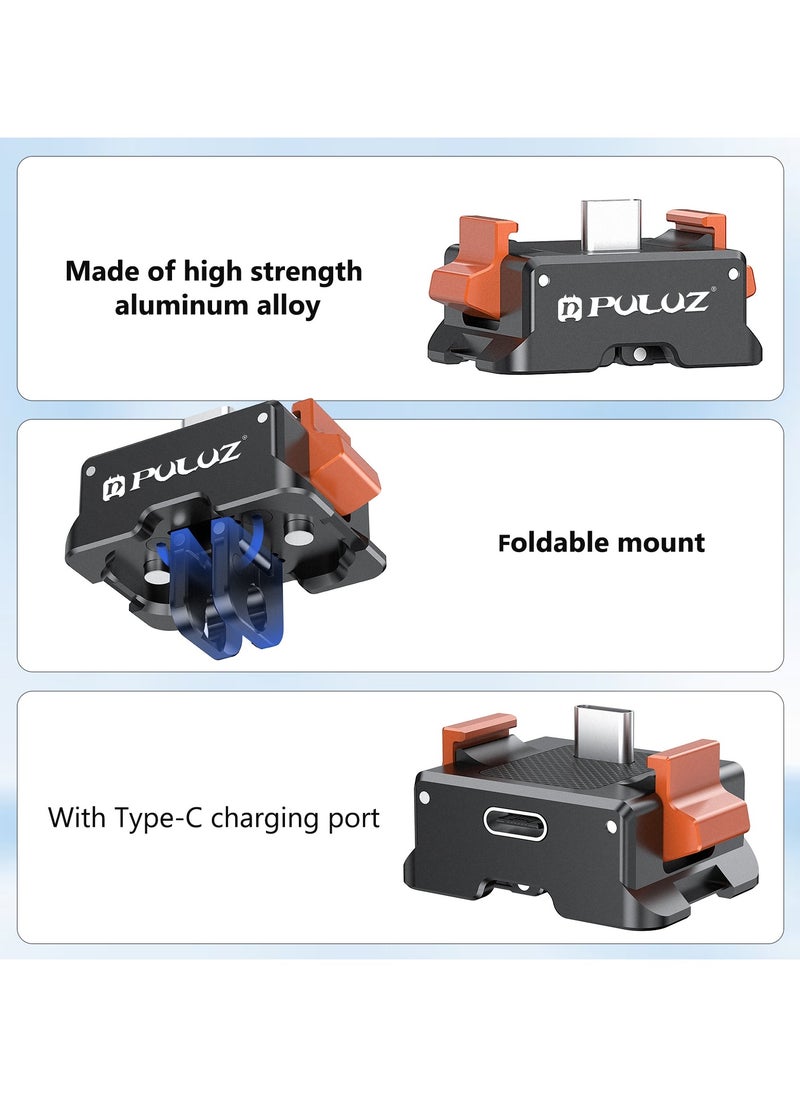 For DJI Osmo Pocket 3 PULUZ Type-C Charging Base Quick Release Mount Adapter (Black)