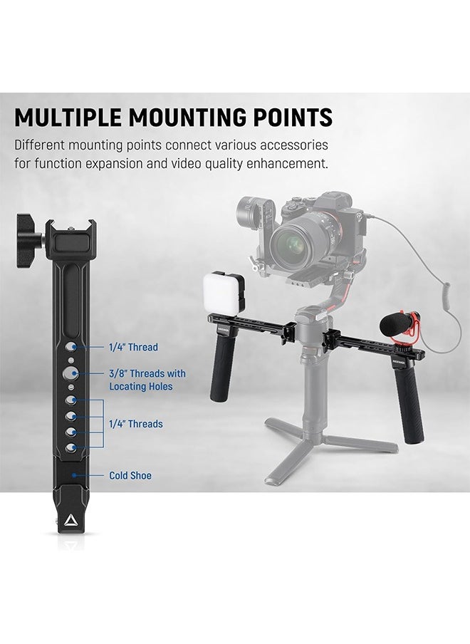 NEEWER Dual Handgrip Compatible with DJI RS4 RS4 Pro RS3 RS3 Pro RS2 RSC2 Ronin S SC Gimbal, Dual Handle Kit with 2 Mini NATO Rails, Quick Release NATO Clamps, 1/4