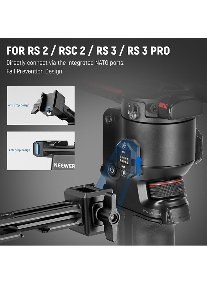 NEEWER Dual Handgrip Compatible with DJI RS4 RS4 Pro RS3 RS3 Pro RS2 RSC2 Ronin S SC Gimbal, Dual Handle Kit with 2 Mini NATO Rails, Quick Release NATO Clamps, 1/4