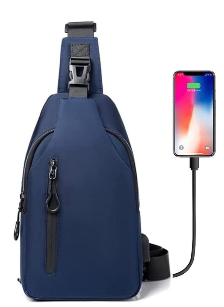 Skycare Sling Crossbody Bag Small Shoulder Backpack for Men Waterproof Slim Chest Bags Casual Daypack for Travel Cycling