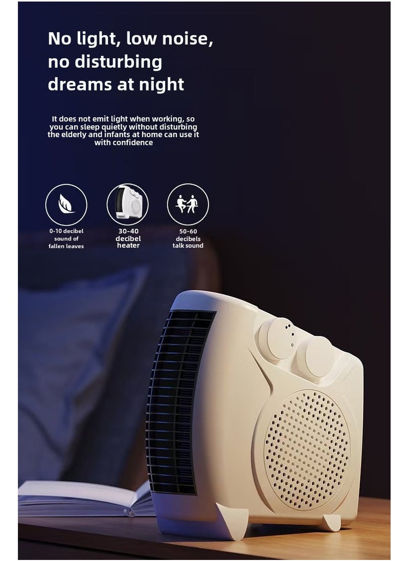 Electric Fan Heater 600 W, Space Heater For Home/Flat/Office, With 2 Heat Settings, Fan/Warm/Hot Function, Thermostat Control | Overheat Protection, Portable