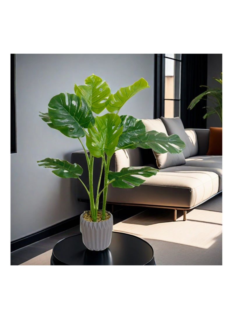 Artificial Turtle Back Plants 70cm high Home Decoration Indoor and Outdoor Artificial Large Plants Bonsai Suitable for Modern Office Living Room Home Furnishings Gifts with Flower Pots(70cm)