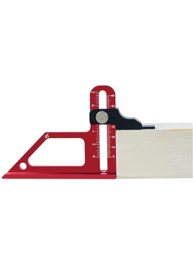 Height Gauge, Precision Adjustment Luminum Construction Table Saw Push Block, 0 to 60Mm Adjustable Table Saw Alignment Gauge for Table Saw, Router, Drill Press