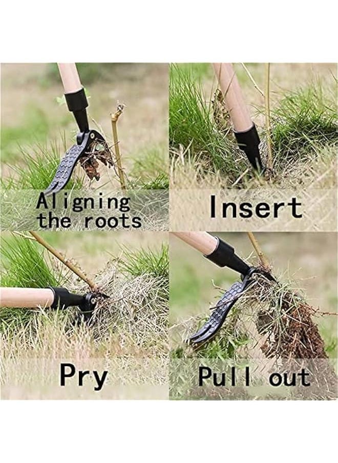 Weed Puller Tool, Stand Up Weed Puller Tool, 4 Claw Steel Head Manual Stand Up Weed Puller Tool, Save Effort and Efficiency Weed Removal Head for Outdoor Garden Lawn