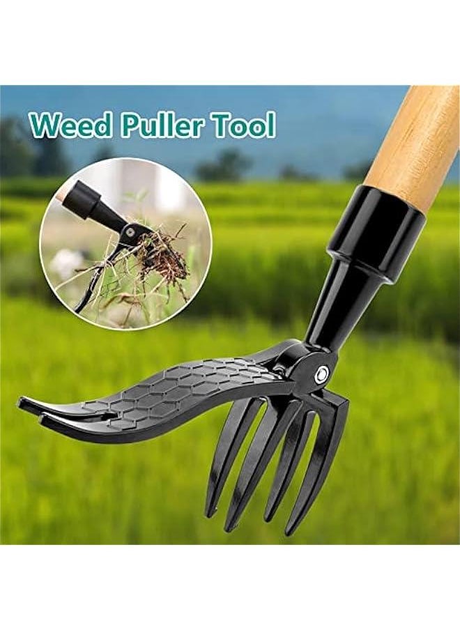 Weed Puller Tool, Stand Up Weed Puller Tool, 4 Claw Steel Head Manual Stand Up Weed Puller Tool, Save Effort and Efficiency Weed Removal Head for Outdoor Garden Lawn