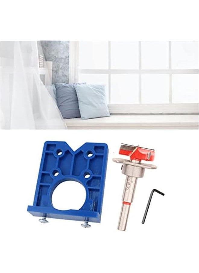 35mm Concealed Hinge Jig Kit, Efficient Drill Bit, Sturdy, Portable Hinge Drilling Hole Router Jig for Hinge Positioning of Furniture Doors and Cabinets, Cabinet Clamp Alignment