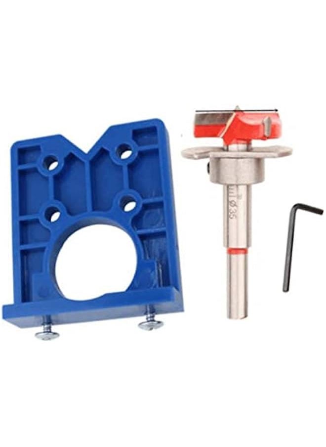 35mm Concealed Hinge Jig Kit, Efficient Drill Bit, Sturdy, Portable Hinge Drilling Hole Router Jig for Hinge Positioning of Furniture Doors and Cabinets, Cabinet Clamp Alignment