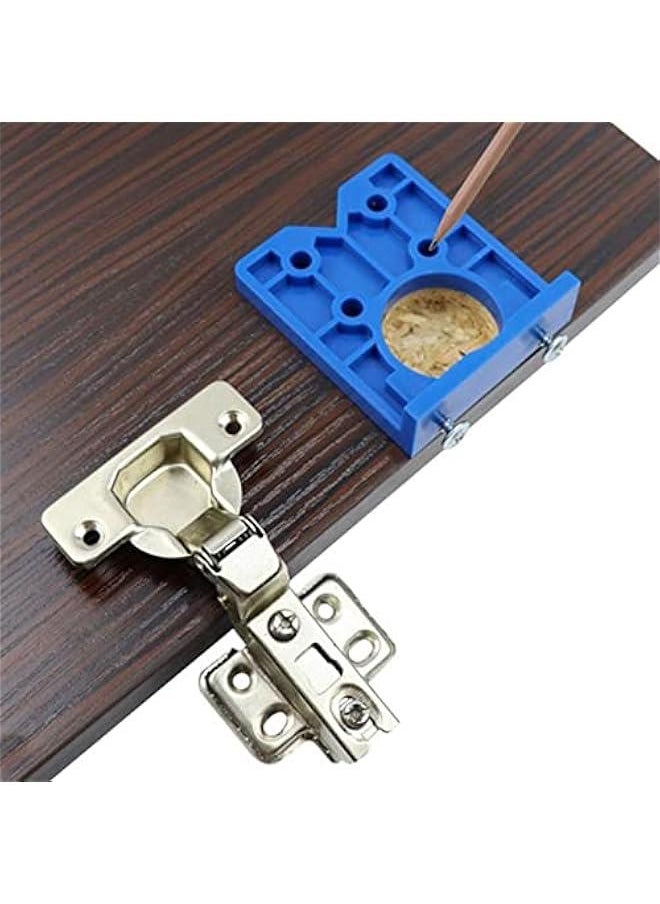 35mm Concealed Hinge Jig Kit, Efficient Drill Bit, Sturdy, Portable Hinge Drilling Hole Router Jig for Hinge Positioning of Furniture Doors and Cabinets, Cabinet Clamp Alignment