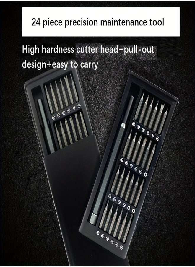 24 in 1 Phillips screwdriver tool set for dismantling mobile phones and computers, multifunctional repair batch head