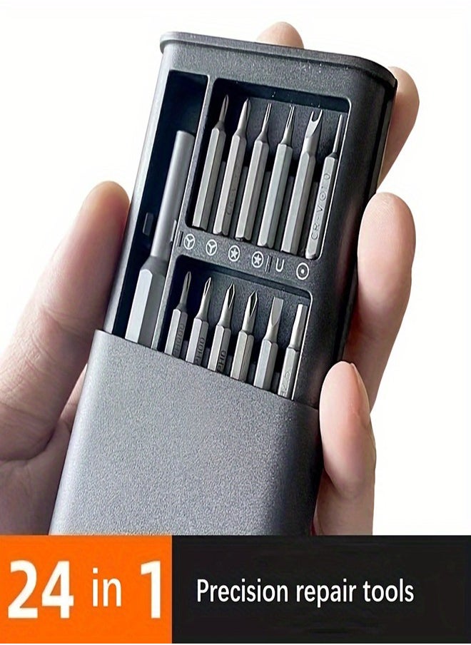 24 in 1 Phillips screwdriver tool set for dismantling mobile phones and computers, multifunctional repair batch head