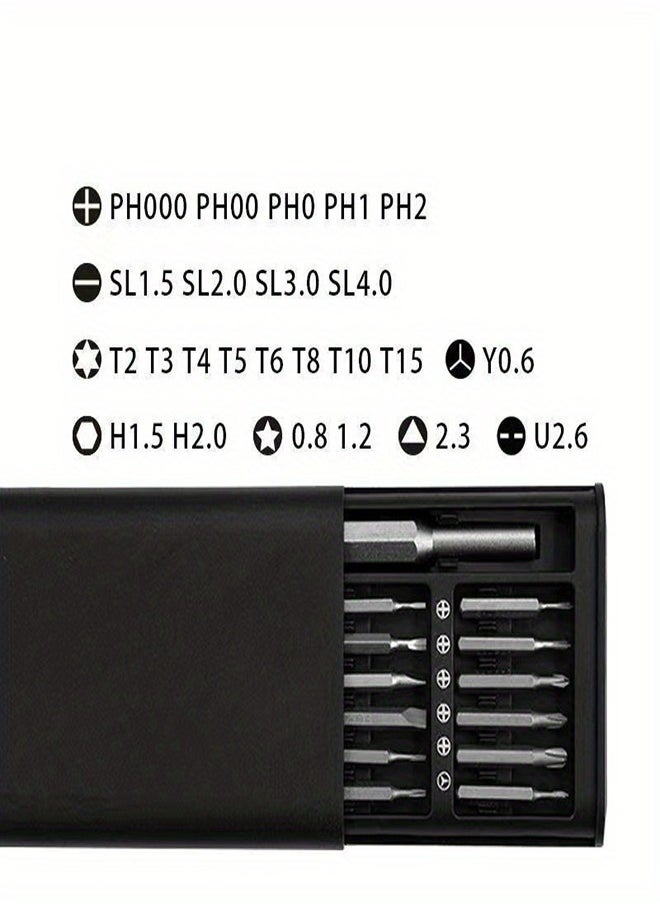 24 in 1 Phillips screwdriver tool set for dismantling mobile phones and computers, multifunctional repair batch head