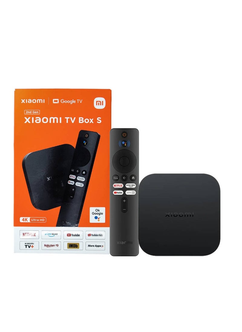 Xiaomi Mi Box S (2nd Gen) 4K Ultra HD Streaming Media Player, Quad-Core CPU, Google TV, Google Assistant & Remote, Dual-Band Connectivity, Black | MDZ-28-AA