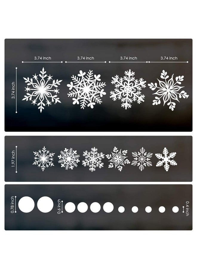 318 Pcs Christmas Snowflakes Clings Decoration Set, White Christmas Theme Window Stickers, Winter Snow Flakes Clings Party Decal (12 Sheets)