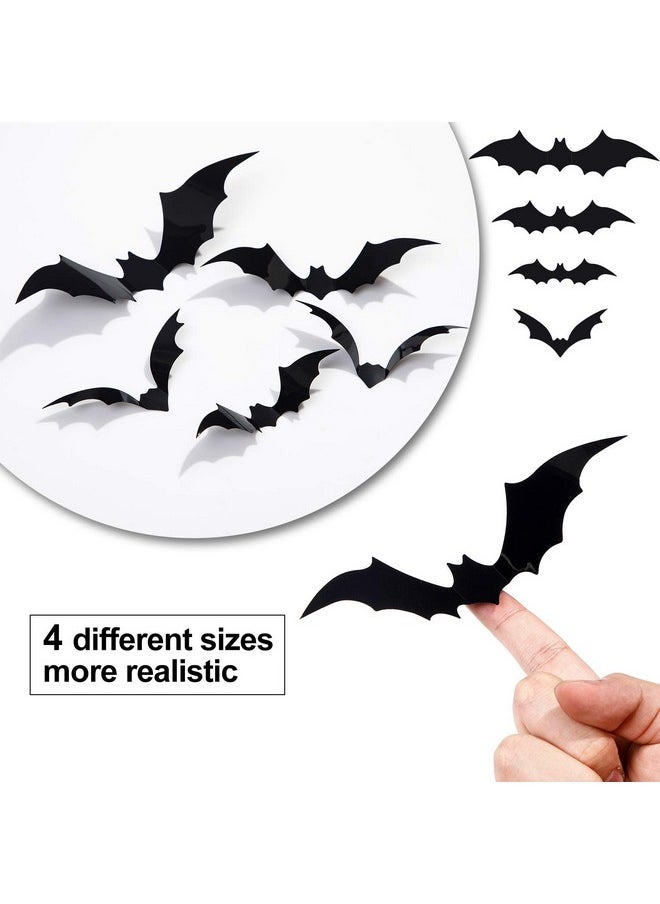 Halloween 3D Bats Decoration Plastic Bat Wall Stickers For Home Window Decor Party Supplies (60Pcs)