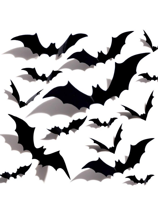 Halloween 3D Bats Decoration Plastic Bat Wall Stickers For Home Window Decor Party Supplies (60Pcs)