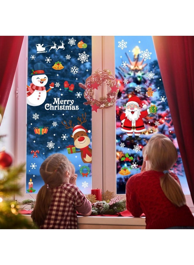 Christmas Window Clings Christmas Decorations, 10 Sheets Christmas Window Stickers For Indoor And Outdoor Xmas Decor, Double Side Printed Snowflakes Christmas Window Decals For Door/Home/Office/Car