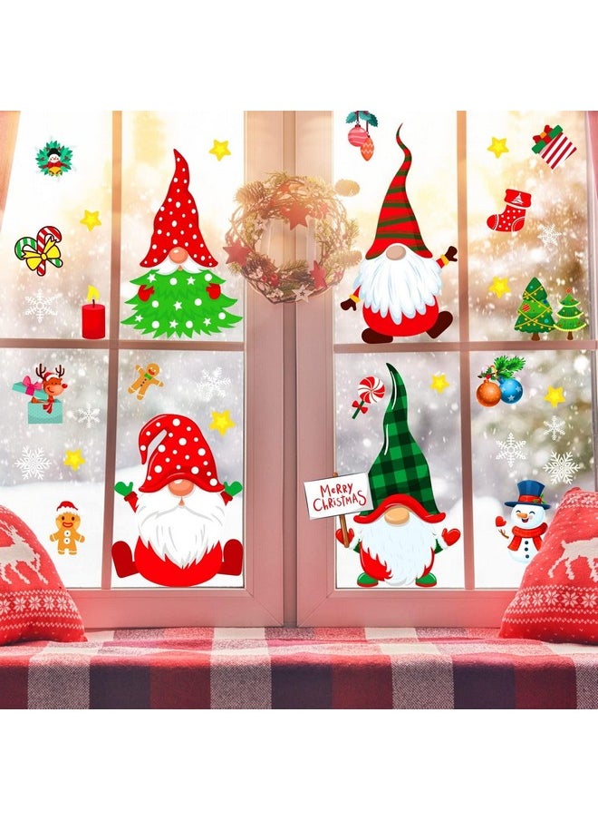 Christmas Window Clings Gnome Christmas Window Decorations Static Christmas Window Decals Window Stickers For Glass Windows Décor Gnome Christmas Decorations Ornaments Party Supplies 9 Sheets