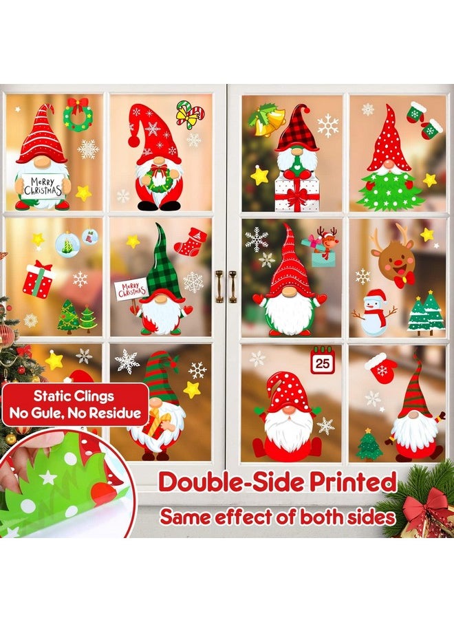 Christmas Window Clings Gnome Christmas Window Decorations Static Christmas Window Decals Window Stickers For Glass Windows Décor Gnome Christmas Decorations Ornaments Party Supplies 9 Sheets