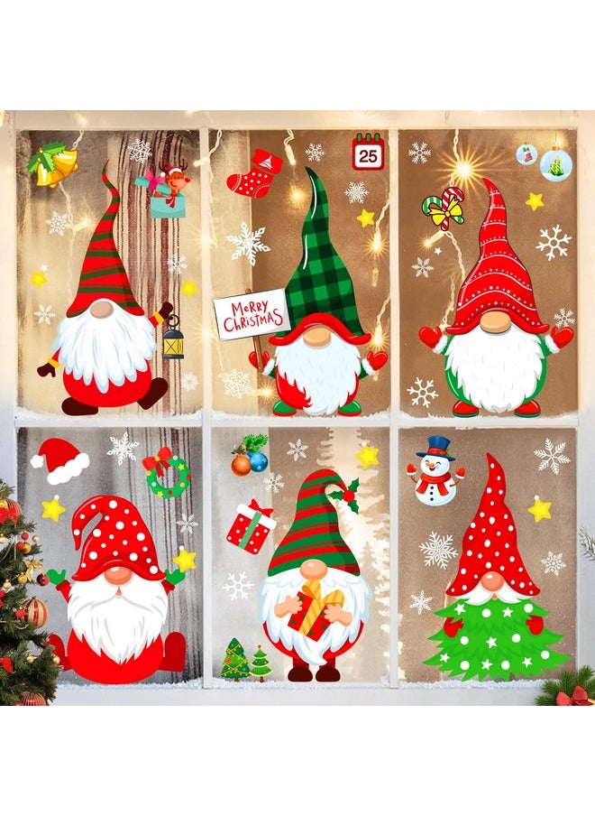 Christmas Window Clings Gnome Christmas Window Decorations Static Christmas Window Decals Window Stickers For Glass Windows Décor Gnome Christmas Decorations Ornaments Party Supplies 9 Sheets