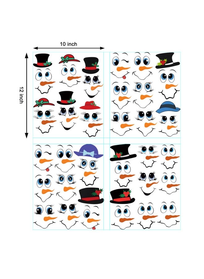 33 Pcs Snowman Face Stickers For Christmas Ornaments, Vinyl Decals Diy Craft Art Stickers For Christmas Ball/Water Bottles, Vinyl Christmas Stickers For Home Christmas Window Sticker Party Decorations