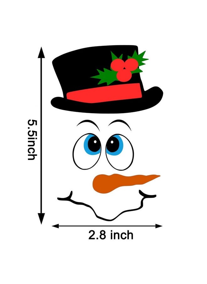 33 Pcs Snowman Face Stickers For Christmas Ornaments, Vinyl Decals Diy Craft Art Stickers For Christmas Ball/Water Bottles, Vinyl Christmas Stickers For Home Christmas Window Sticker Party Decorations