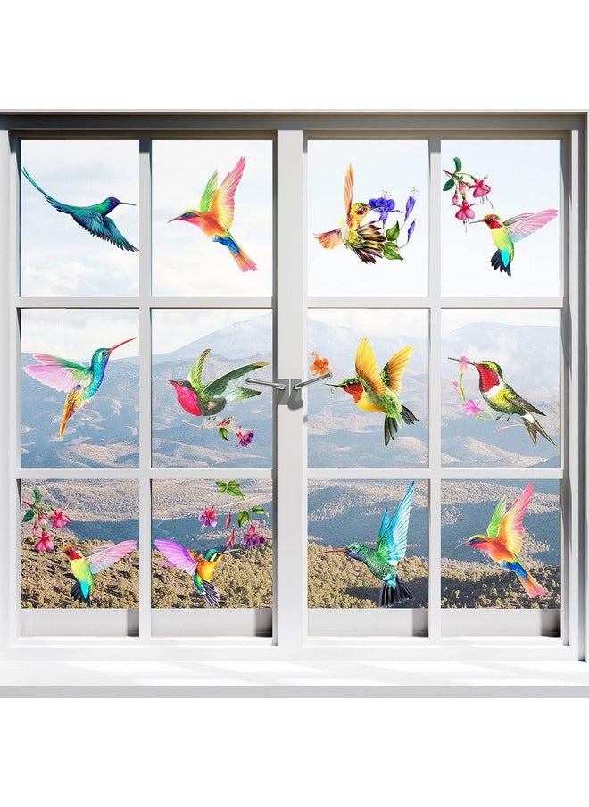 20 Pieces Large Size Hummingbird Window Hummingbird Decals For Window Anti-Collision Window Clings Decals To Prevent Bird Strikes On Window Glass Non Adhesive Vinyl Cling Hummingbird Stickers